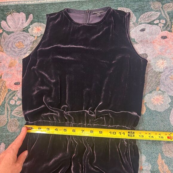 Eileen Fisher Jumpsuit Womens XXS Nocturne Velvet Cropped Wide Leg Sleeveless - Picture 9 of 16